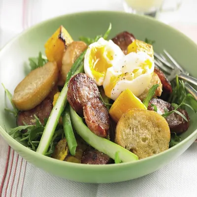 Chorizo & soft-boiled egg salad